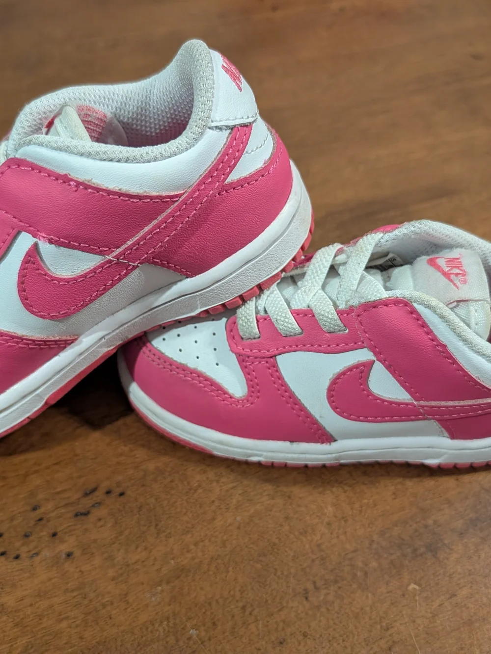 Kids 7C Pink and White Athletic Sneakers - Nike